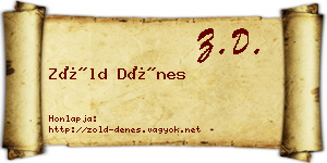 Zöld Dénes névjegykártya